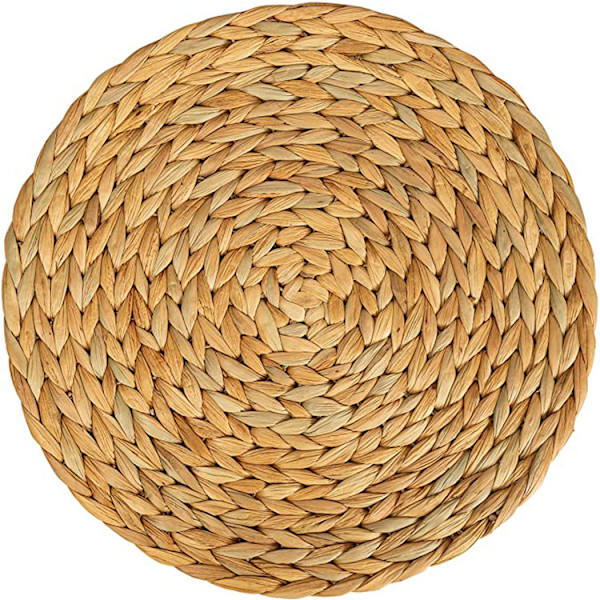 Pesumatto (kudottu vesihyasintti) - 38 cm - pestävä - pyöreä, luonnonvärinen,