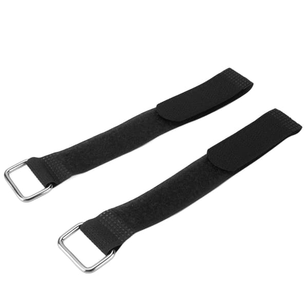 2 stk. nylon fastgørelsesstropper 20x200 mm justerbart elastisk cykelorganiseringsbælte sort