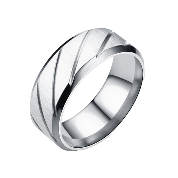 Parring kypertmönster All match Fint utförande Rostfritt stål Geometriska glänsande unisex för förlovning Steel Color US 11