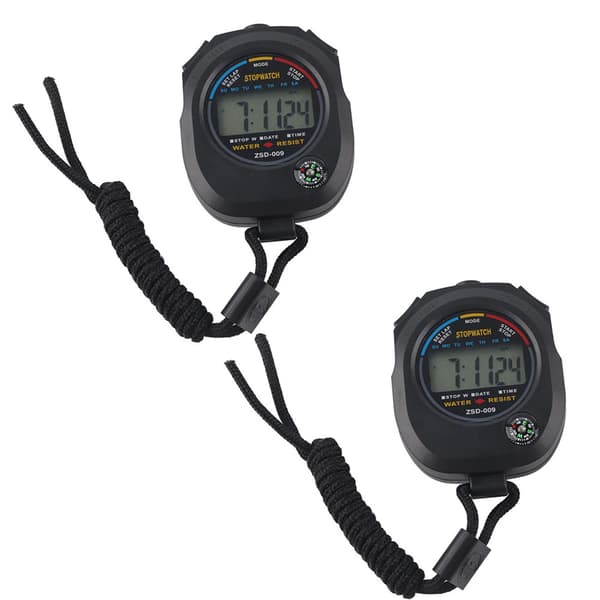 2-pack Multifunktionell LCD Stoppur Timer för Sport Löpning Racing Simning