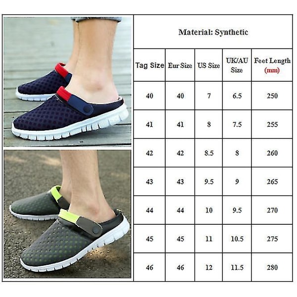 Mænd Kvinder Hjemmesko Træsko Mules Sandaler Flip Flop Sko Royal Blue 41