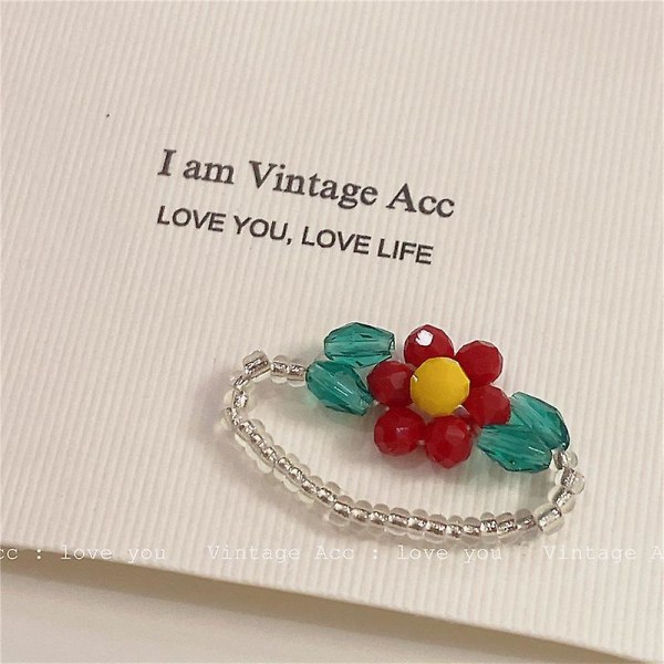 Ring Vintage Flower Stud Girls&#39; Modesmycken Ac2210