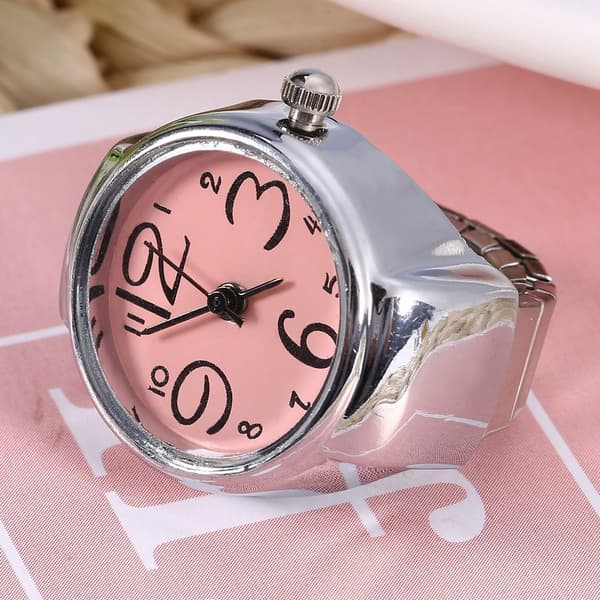 Mode Quartz Analog Rund Ring Kærlighedsur til Kvinder Mænd Pink