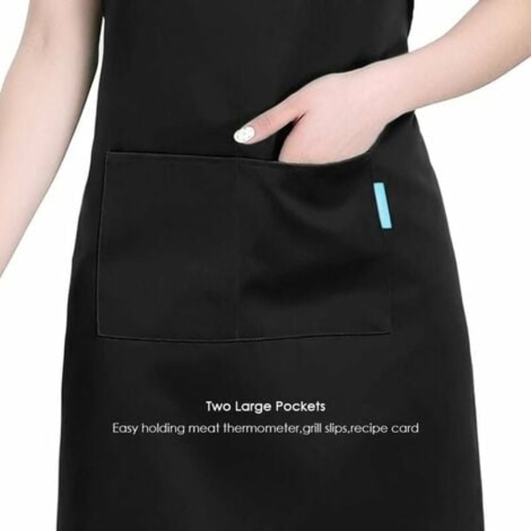 2 stycken trädgårdsförkläde köksförkläde kockförkläde professionellt förkläde, restaurang, grill, matlagning, trädgårdsarbete svart