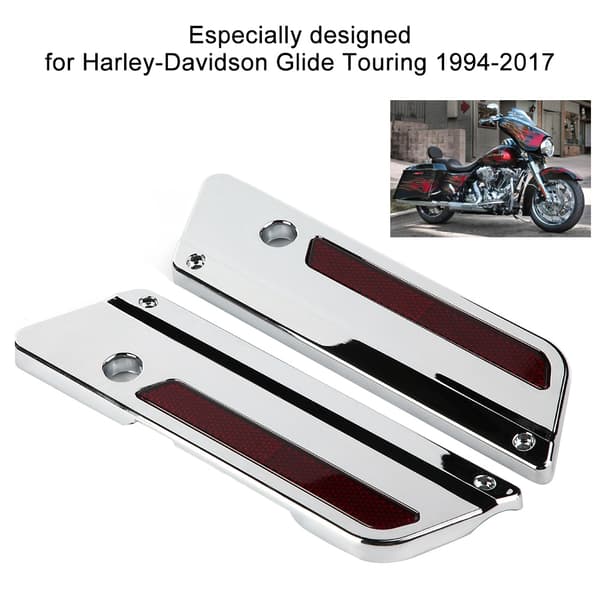 2 stk. Motorcykel Sidetaske Lås Dæksel Reflektorer til Harley Glide Touring 1994 2017