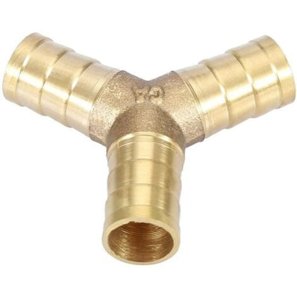 3-vägs mässing hullingförsedd Y-koppling, snickare T-skarv Luftgas Vattenkoppling (12 mm 2 st)