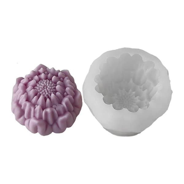 Lys Hjem Indretning Silikoneforme Realistisk Blomsterudstilling Charm Silikoneform Til Unikke Lys- Og Sæbedesigns