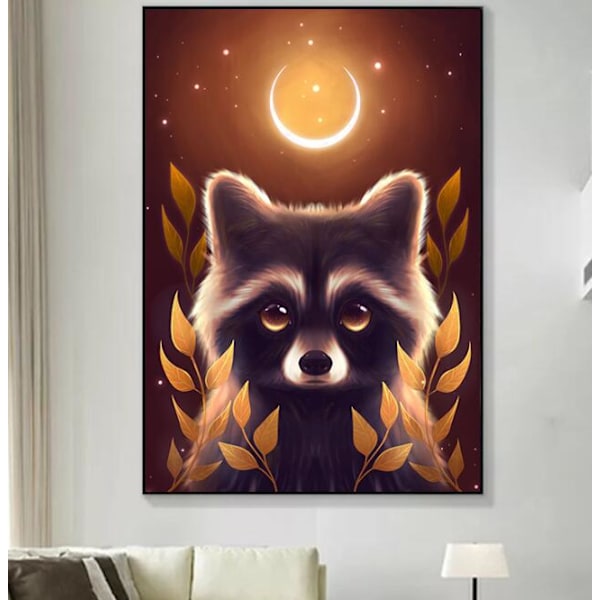 Bear Moon diamond painting (40*30cm täynnä timantteja)