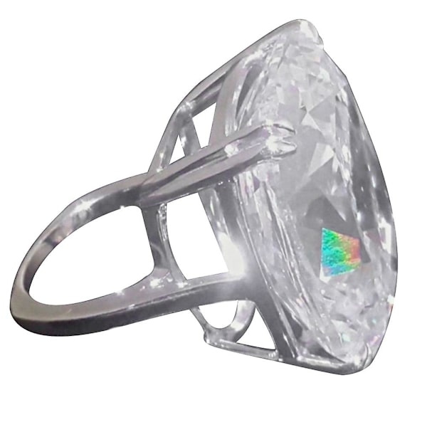 Stor fyrkantig Cubic Zirconia Finger Ring Lyx Kvinnor Förslag Bröllop Smycken US 7