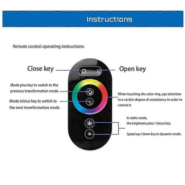 GT666 DC12-24V 6Ax3Kanal RBG Touch LED Controller til 5050 RGB Strip Lights