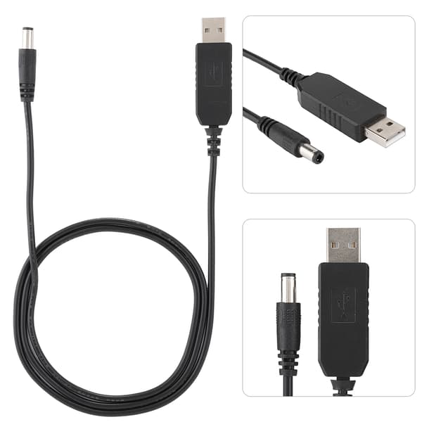 USB 5,5 mm x 2,1 mm 5V til 12V Boost-kabel for bordlamper rutere modem
