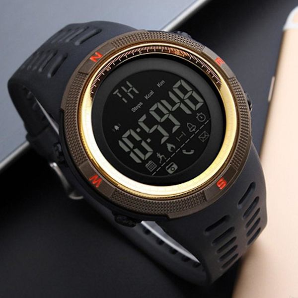 Bluetooth Smart Watch 1250 askelmittarin muistutus vedenpitävä urheilu kultainen väri