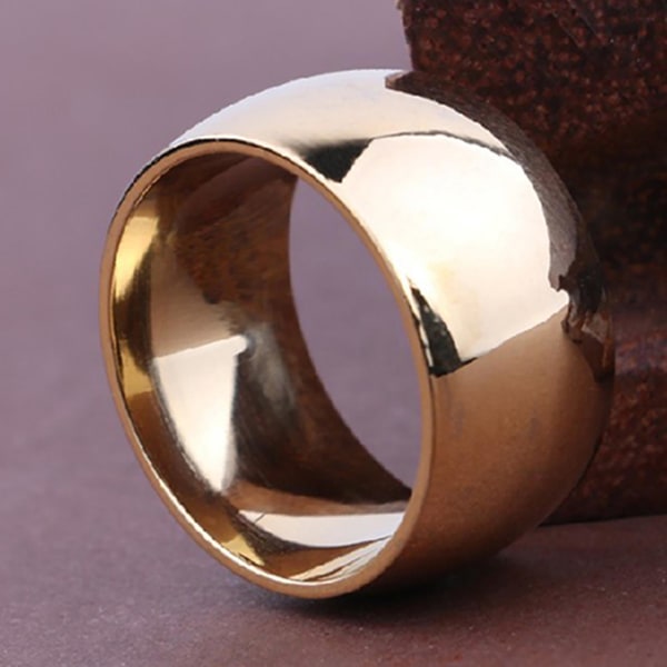 Menn Kvinner Kortfattet Titan Stål Band Ring Bryllup Engasjement Lover smykker Golden US 8