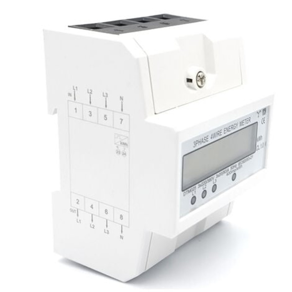 Trefas elektronisk energimätare DTM025 skena typ 3X15(60)A