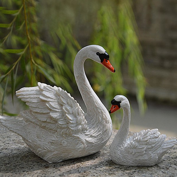 1 par dekorativ prydnad Innovativ bred applikation Lättviktssimulering Little Swan prydnad för bildekoration