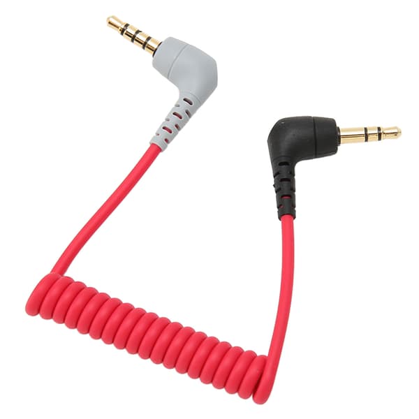 TRS til TRRS 3,5 mm han vinkeladapterkabel til BOYA Rode SC7 iPhone Smartphone-tilslutning