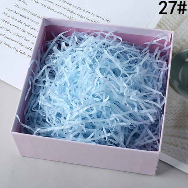 Strimlat mjukpapper, Raffia Hamper Strimla presentfyllning Light blue 100g