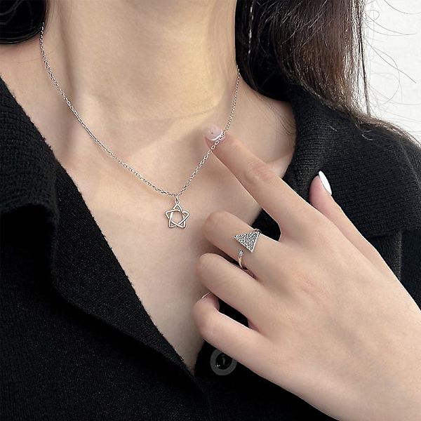 Halskjede 925 sølv smykker Star Fashion Jewelry Ac8036