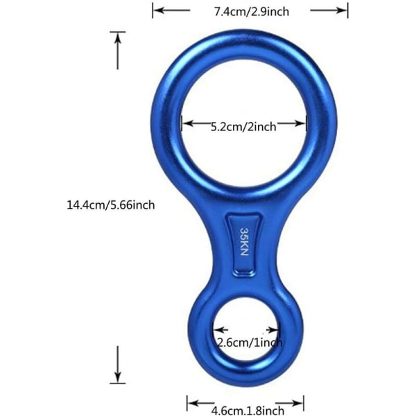 Blue Outdoor Descent 8 Character Ring High Altitude Descender Descent Udstyr Descent Descender Høj styrke Sikkerhed,