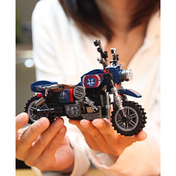 Harley-rakennuspalikat moottoripyöräveturimalli lelupoikalahja ([Medium] Yhdysvaltain joukkueen kiinnikkeet [245 hiukkasta] + lahja),