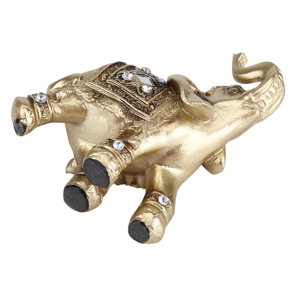 Guld Elegant Elefant Staty Hem Kontor Dekor Gåva