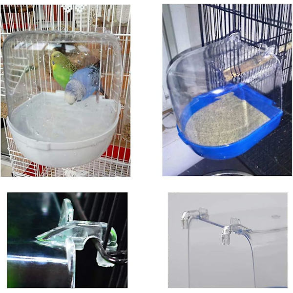 Birds Bath Suihku Turvallinen Papukaija Kylpy Ripustettava Putki Puhdistuskylpy, Papukaija Pesuhäkki Tarvikkeet Lemmikkieläinten pesutarvikkeet