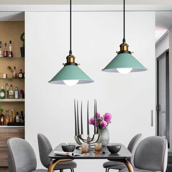 Modern Minimalistisk Kreativ Pendel Ljuskrona Sovrum Vardagsrum Pendellampa E27 (Grön) - Grön