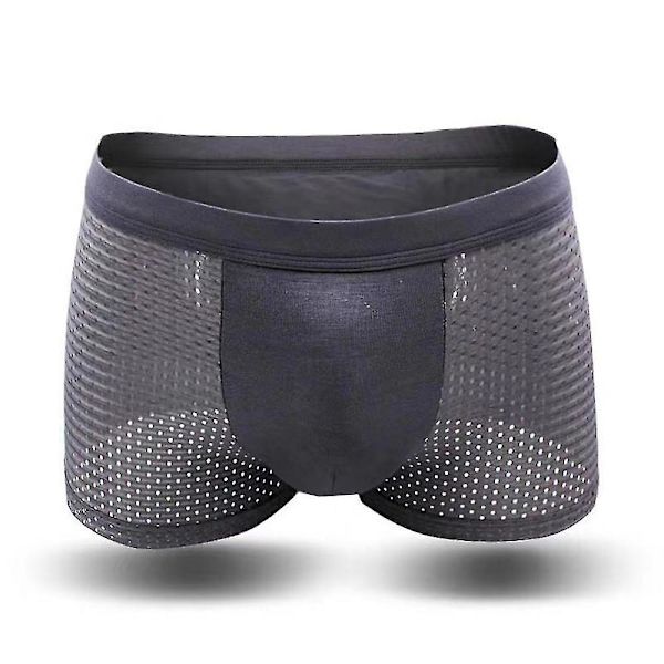 Mænd Mesh Boxer Brief Trunks Shorts åndbare underbukser Grey L
