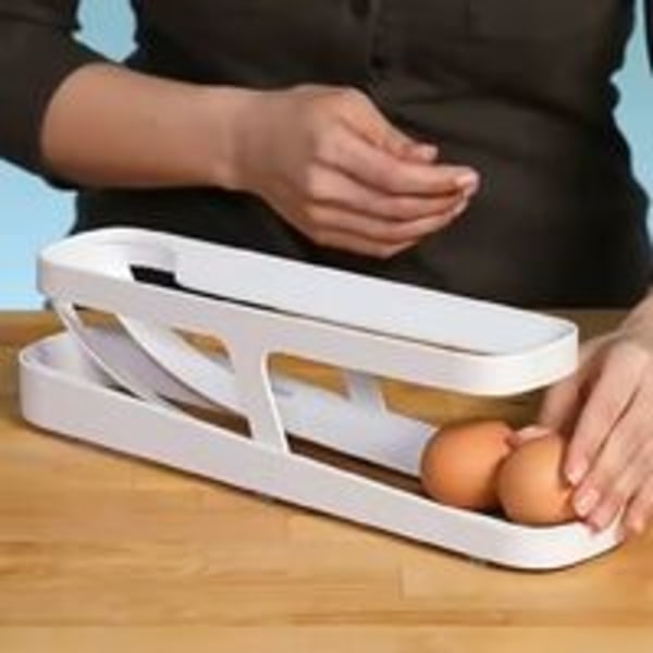 Æggeholder Æggeopbevaring Æggestativ, Multifunktionsæggeboks til æg, ægopbevaring dobbeltlags køleskab