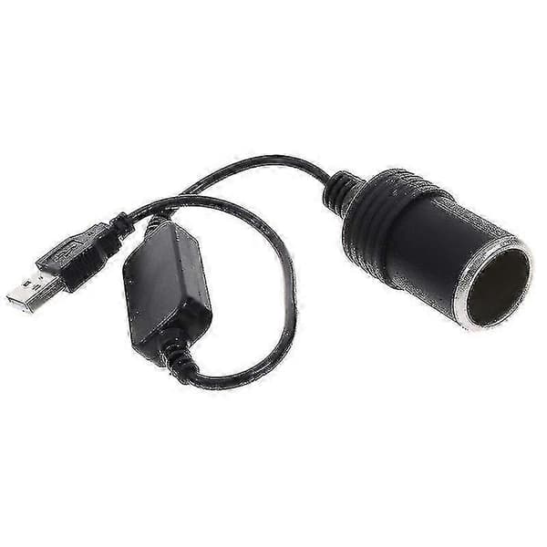 5V 2A USB-port til 12V 8W billaderuttakadapteromformer for bil Black