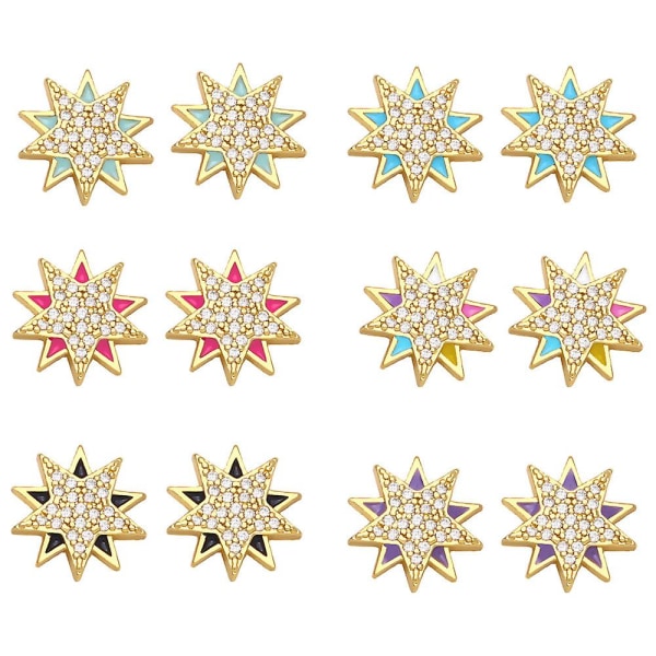 Örhängen Vintage Zircon Star Fashion Jewelry Ac10697 Colorful