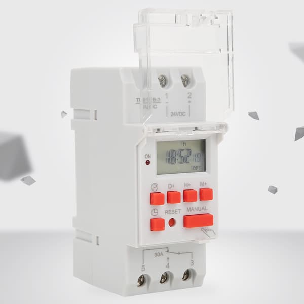 24V 30A DC Programmerbar Timer Bryter LCD-Skjerm Ukentlig 12 24 Timer På Av Kontrollrelé