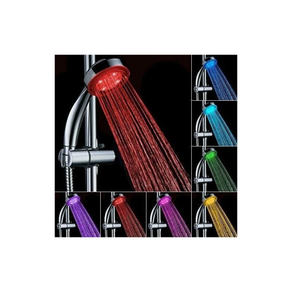 7 färger färgglada glitter dusch LED duschmunstycke Temperaturkontroll Tre färg termokromiskt munstycke