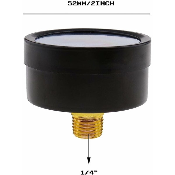 Luftkompressortryckmätare, tryckluftstrycksmätare 0~180 PSI, 0~12 Bar, Diameter 42mm tryckmätare för skruvkompressorer,