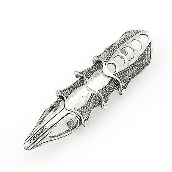 Retro Punk Gothic Armor Ring Bendable Metal Assassin Scroll Joint Knuckle Metal Full Finger Ringer For Menn Dame Smykker