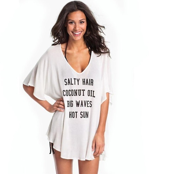 Engelska bokstäver Bikini printed solkräm strandkläder blus