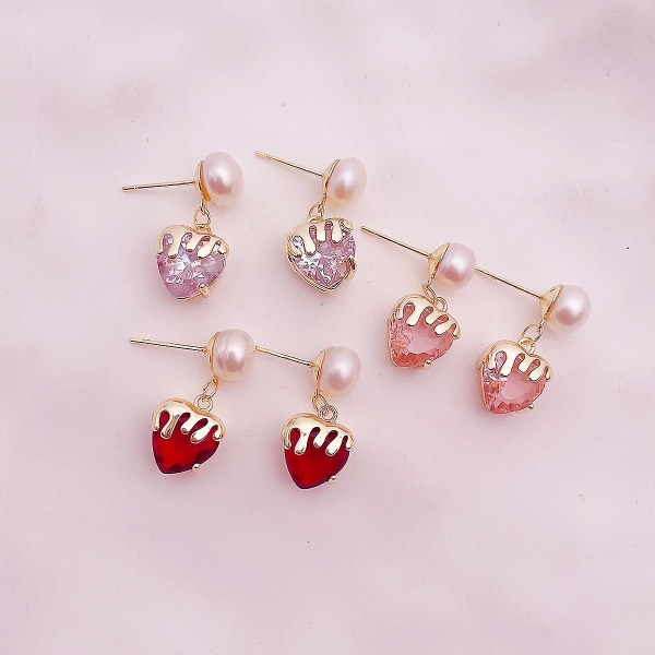 Ørering Pearl Heart Stud Girls&#39; Modesmykker Ac3752 A236