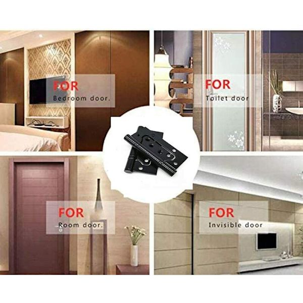 2 stk sort farve 4 tommer 3,0 mm tyk sommerfugl i rustfrit stål moderhængsel bronze uden foldeåbning,