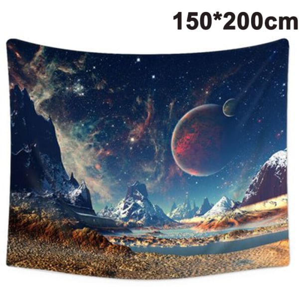 02 200*150cm Kort plysjteppe Starry Galaxy Cloth Hengende Realistisk 3D Vegghengende Tapet Home Decoration