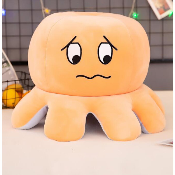 Söt Flip Octopus Doll Double Face Expression Flip Octopus C 60cm