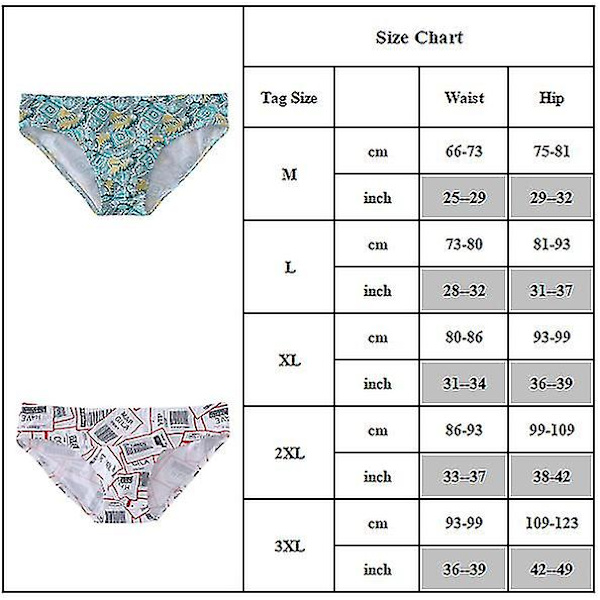 Menn Voksen Print Low-rise-truser Pustende undertøy Cyan M