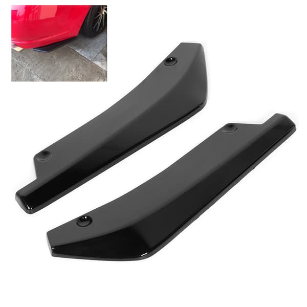 Universal Modifisert Glossy Svart Bakre Støtfanger Spoiler Leppe Diffuser Splitter Beskyttelsesdeksel