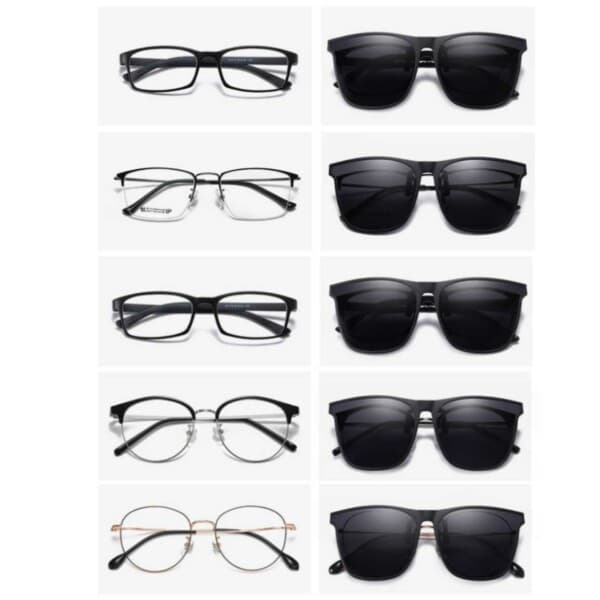 Clip-on solbriller - Fastgøres til eksisterende briller - sort