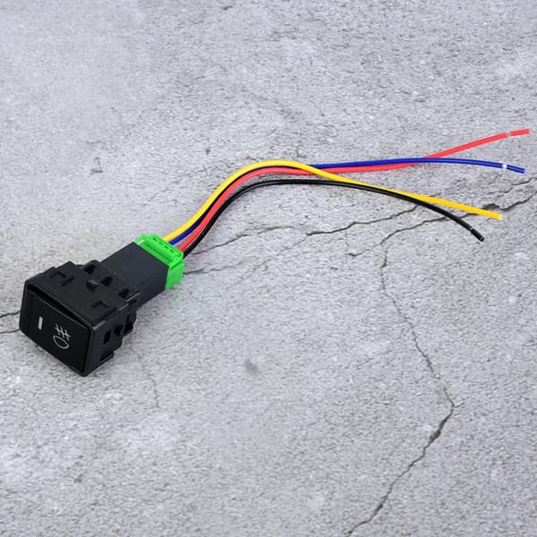 4-polet 12V LED Trykknappbryter med Indikatorlys