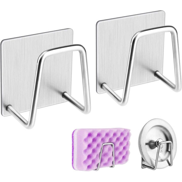 2 Pack Kiillotettu Caddy Sink-liimasieni Organizer keittiötarvikkeille Ruostumaton teräs Ruosteenkestävä Vedenpitävä, Nopeasti Kuivuva, Säästä pesuallastilaa
