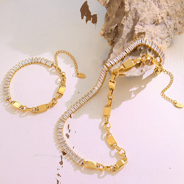 Halsband Vintage Zircon Metallic Element Modesmycken Ac8856 necklace