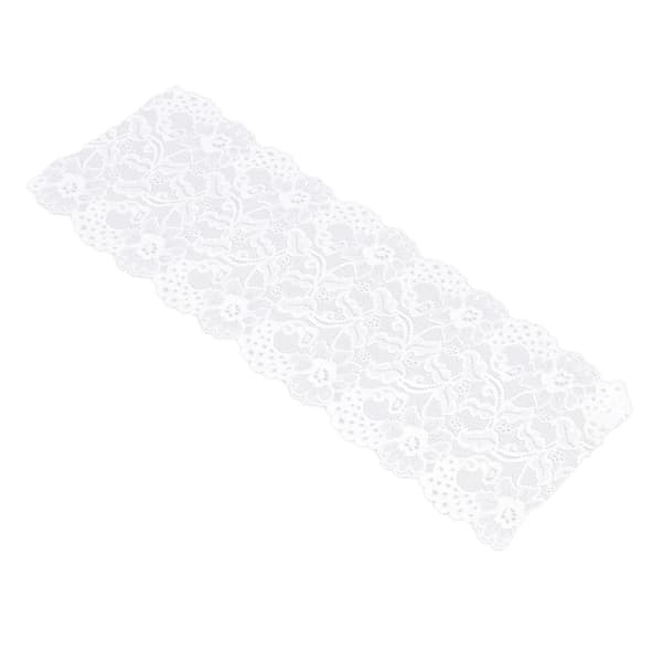 Hvit blondebånd 17 cm bredt 10 yards elastisk trygt enkelt elegant klesplagg