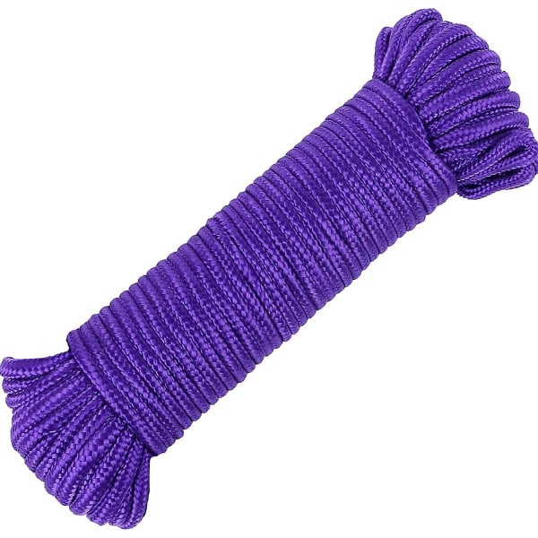 90 Pi 1/4 Po (7 Mm) Nylon Poly Corde Cordon Drapeau Pole Polypropylne Corde Linge Camping Utilitaire Bon Pour Tie Pull Swing Climb Nud (fiolett)