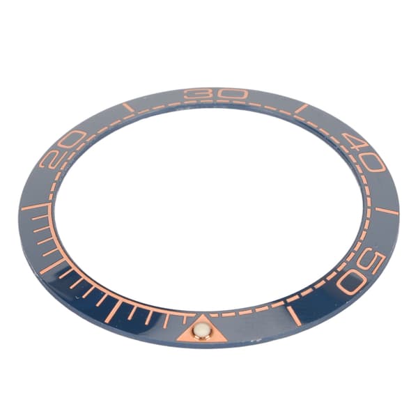 Keramisk klokkering 38 mm blå base rosegull sifferinnsats erstatning for urmaker