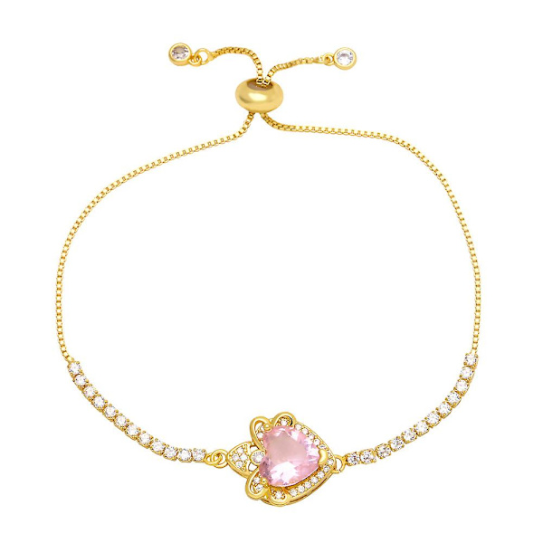 Armband Vintage Zircon Heart Stud Modesmycken Ac9647